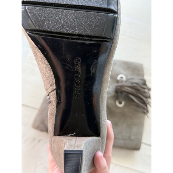 Bandolino Gray Suede Tassel Knee-High Boots - Picture 6 of 6